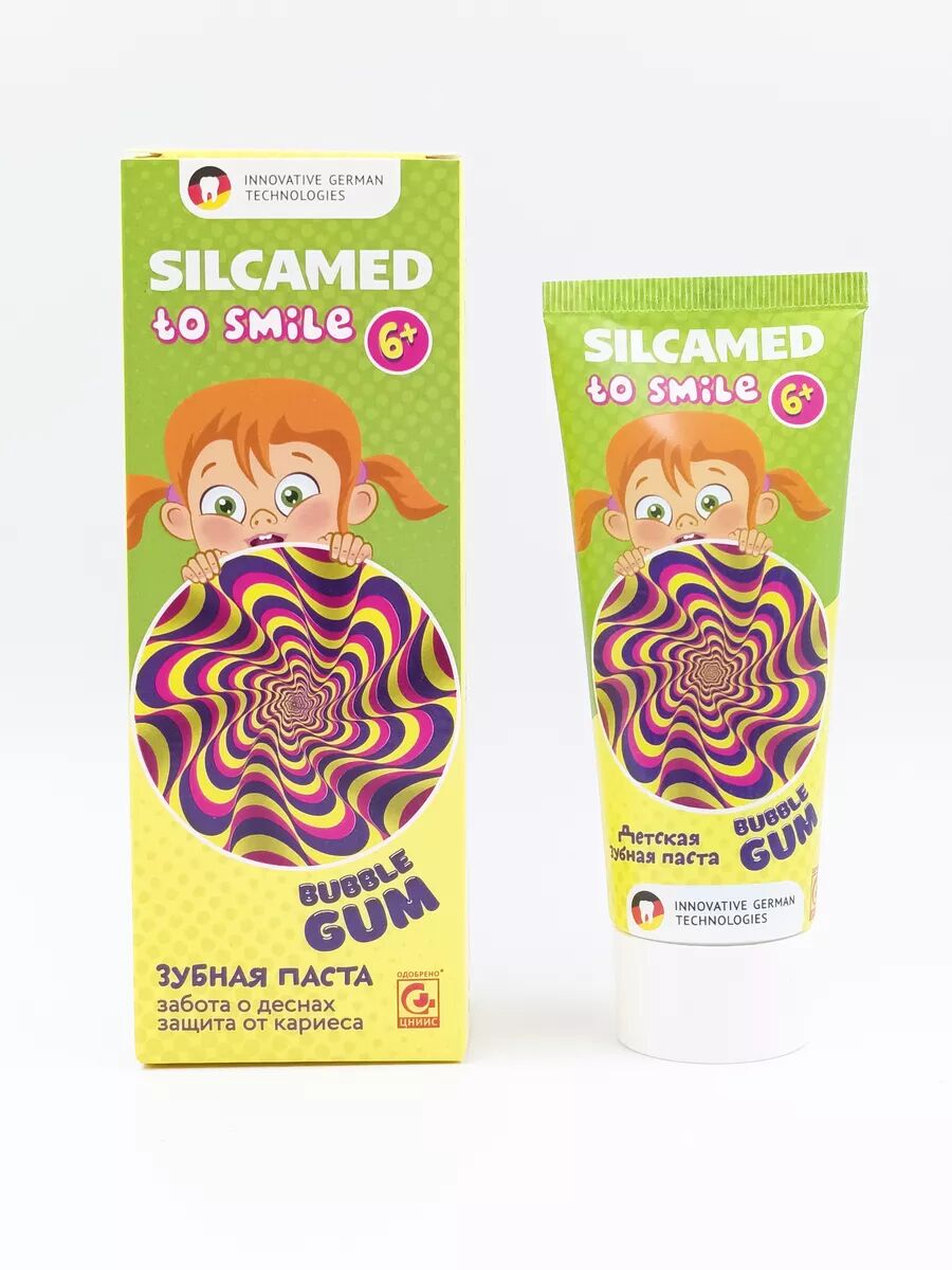 Детская зубная паста SILCAMED TO SMILE BUBBLE GUM 65 г