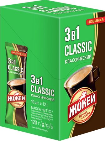 Кофейный напиток Жокей Классический раствор. 3в1 12г*10пак
