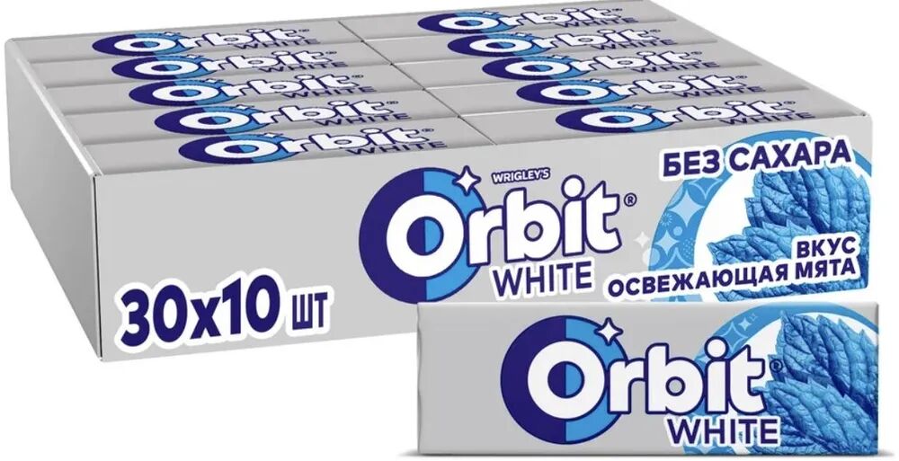 Жевательная резинка ОРБИТ WHITE Освежающая мята 13,6г*30шт