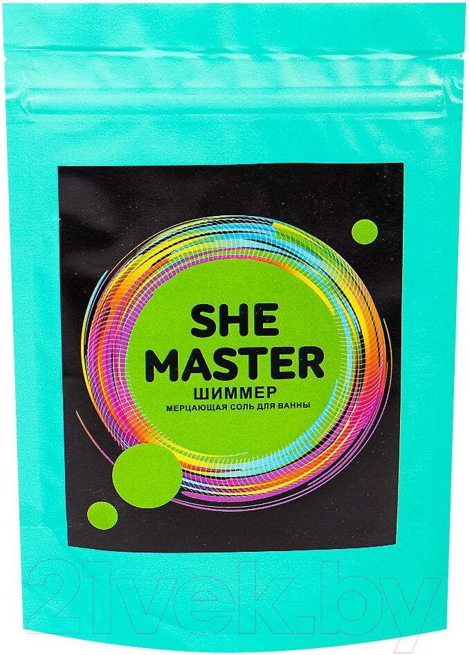 Мерцающая соль для ванн: шиммер SHE MASTER (зеленый) 150 г