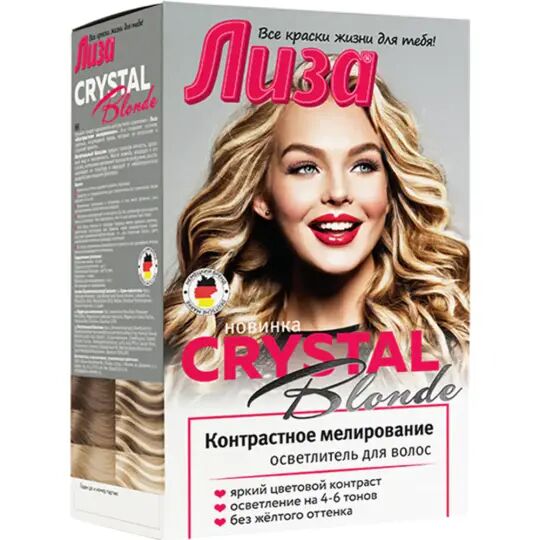Осветлитель для волос CRYSTAL BLONDE Контрастное мелирование т.з. ЛИЗА 116 мл