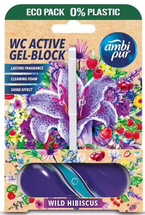 AMBI PUR Гелевый подвесной блок для унитаза WILD HIBISCUS Дикий гибискус 45 г