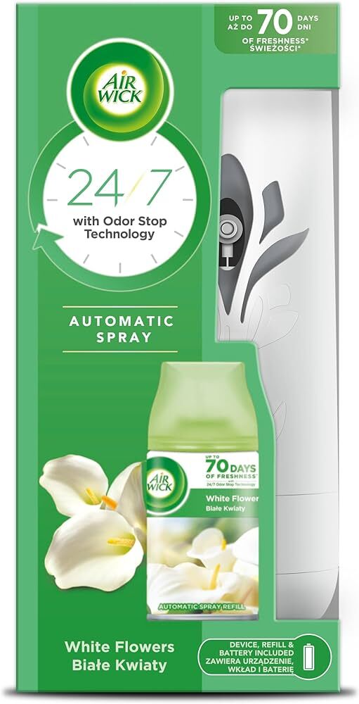 Комплект освежитель воздуха автономный и сменнный блок Airwick "Белые цветы", 250мл