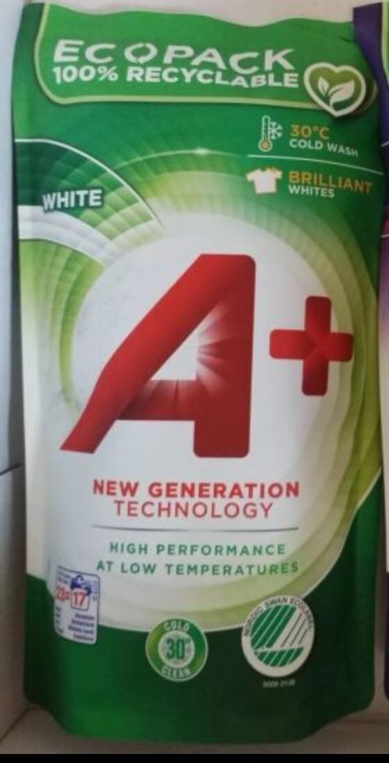 Гель А+ для стирки White для белого белья 920 мл (дойпак), 17 стирок