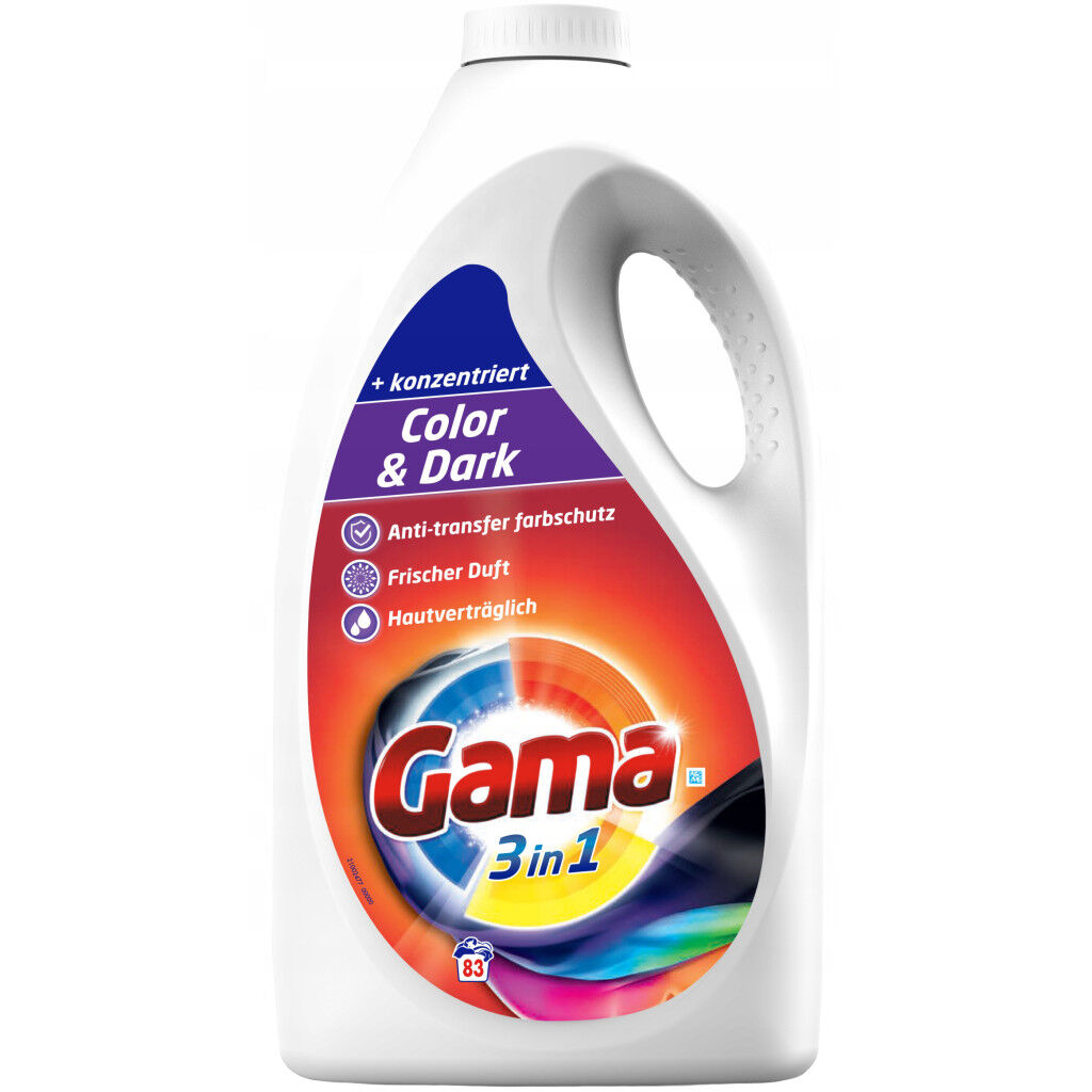 Гель для стирки цветных и темных тканей GAMA COLOR & DARK 3,735 л , 83 стирки,