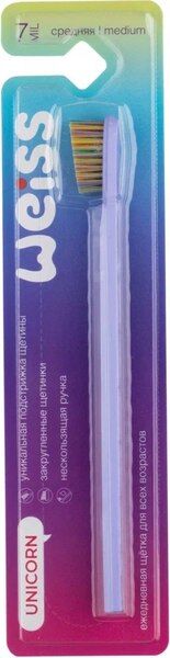 Зубная щетка WEISS Ежедневная средняя Радуга
