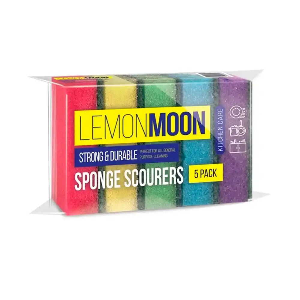 Арт L005 Lemon Moon Губка для посуды 96х64х27 поролон, 5 шт.