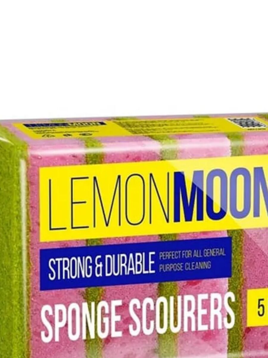 Арт L006 Lemon Moon Губка для посуды 100х71х29 поролон, 5 шт.