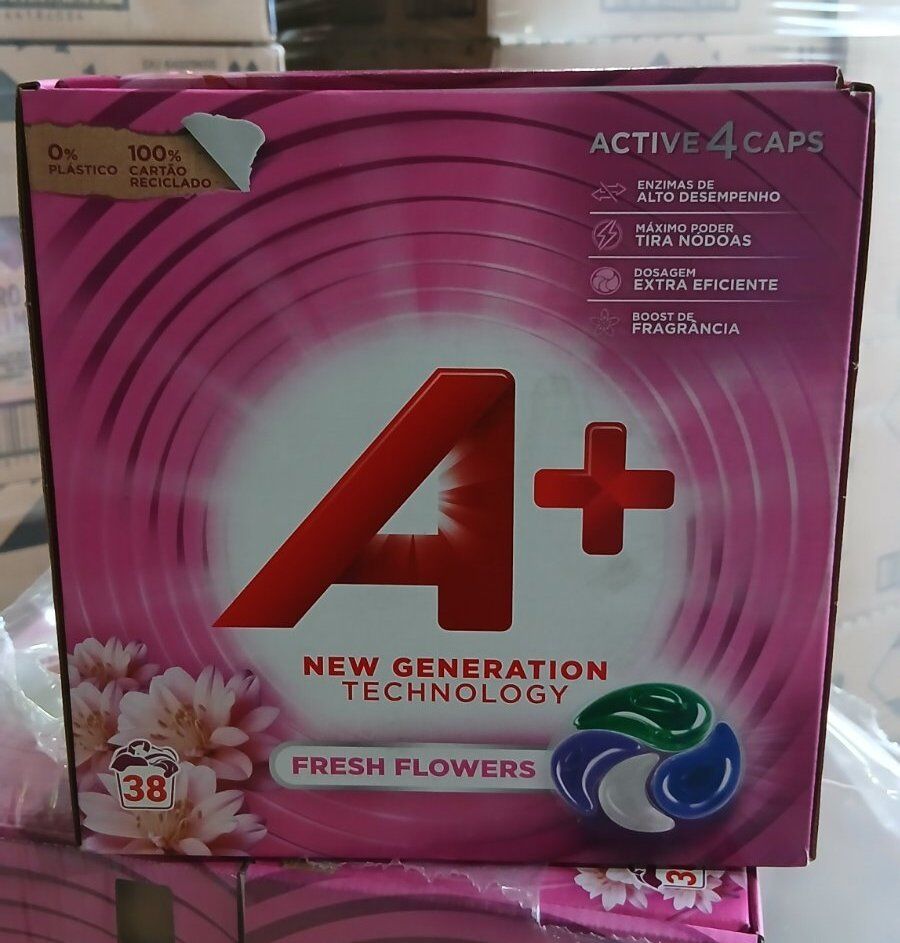 КАПСУЛЫ универсальные для стирки белья A+ Fresh Flowers (СВЕЖИЕ ЦВЕТЫ) 38шт*22г,