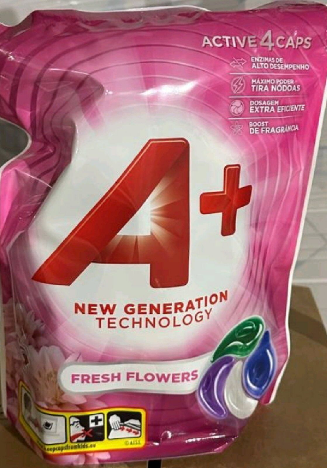 Акция: Капсулы универсальные для стирки белья A+ Fresh Flowers (Свежие цветы) 56шт*22г