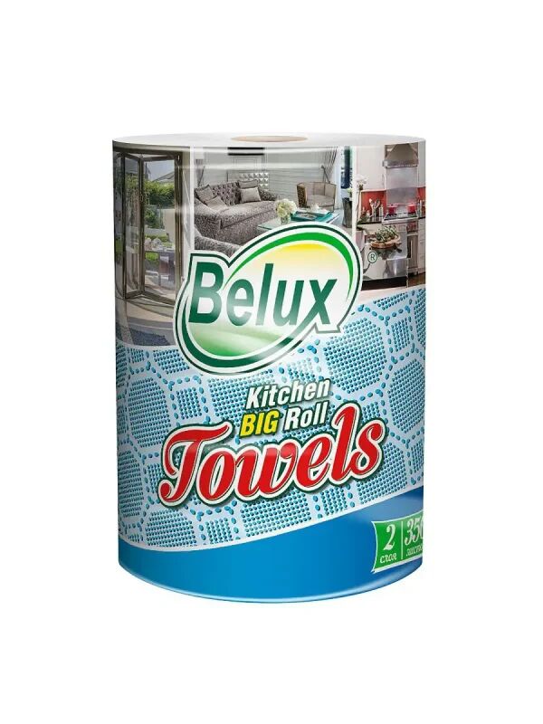 Бумажные полотенца «Belux» BIG ROLL 2 слоя 1 рулон(94,5м) белые