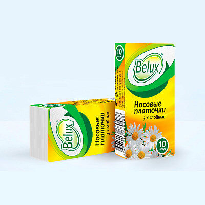 Носовые платочки «Belux» белые без аромата 10*10, 1ед=10шт
