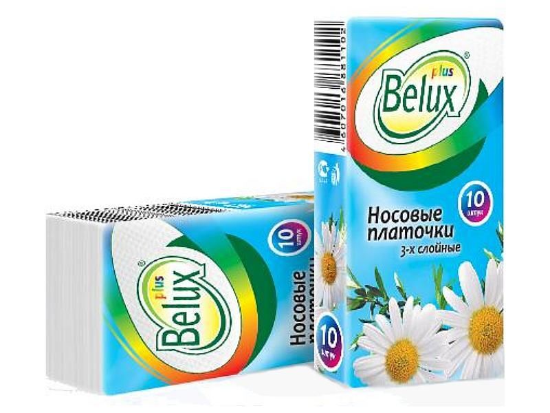 Носовые платочки «Belux» белые с ароматом ромашки 10*10, 1ед=10шт