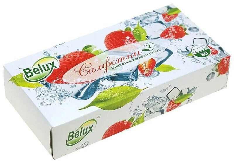 Косметические салфетки «Belux» белые, 2-х слойные 80 шт.