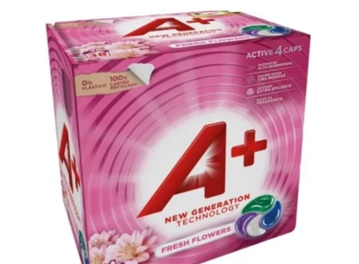 А+ Капсулы универсальные для стирки белья Fresh Flowers 22шт*22г, упаковка картонная коробка