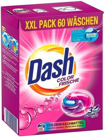 Dash Капсулы для стирки Color Frische 3 fash FORMEL 60шт картонная упаковка
