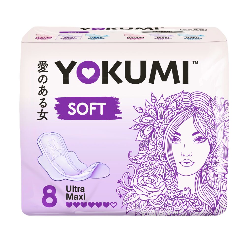 Прокладки женские гигиенические YOKUMI Soft Ultra Maxi 8 шт
