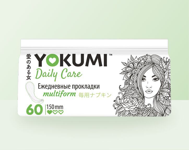 Прокладки женские ежедневные YOKUMI Daily care Multiform, 60 шт