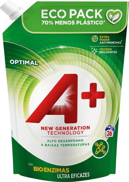 A+ Optimal универсальный гель для стирки 1,62 л, (36 стирок, дойпак) 8435495844792