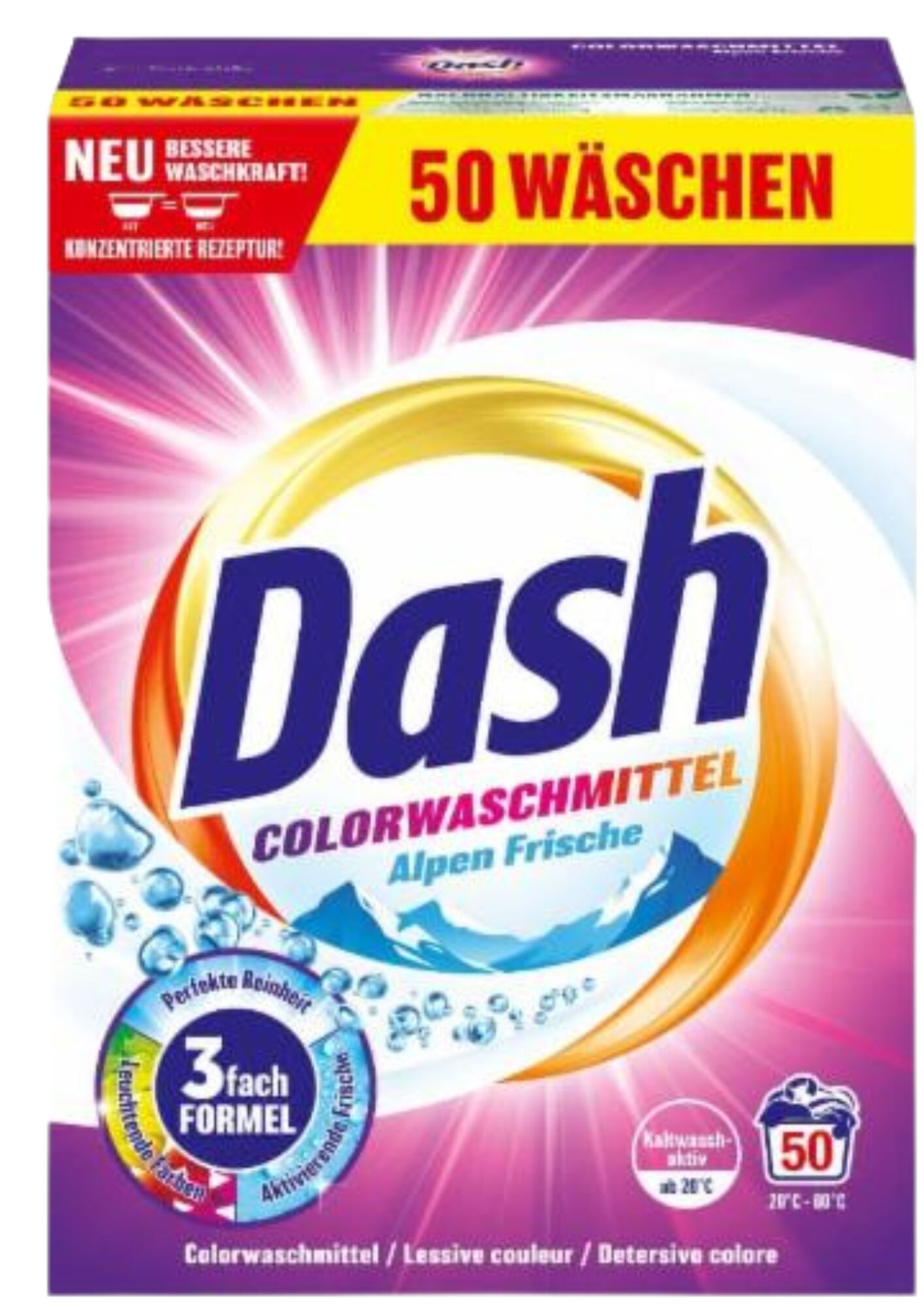Стиральный порошок для цветного белья DASH COLOR Frische 3 fash FORMEL 2,5 кг, 50 стирок
