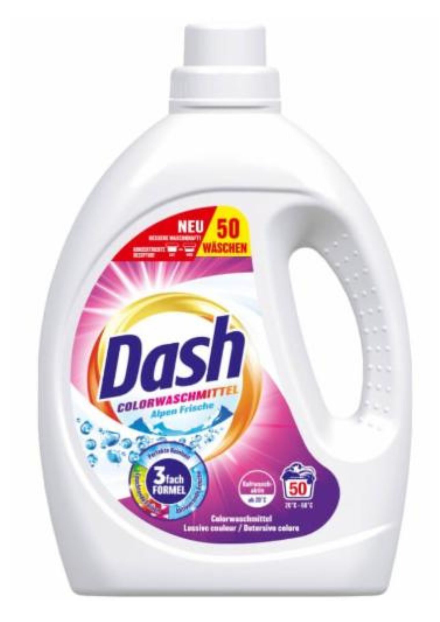 Жидкое средство для стирки для цветного белья DASH COLOR Frische 3 fash FORMEL 2,25 л, (50 стирок) 4012400529896