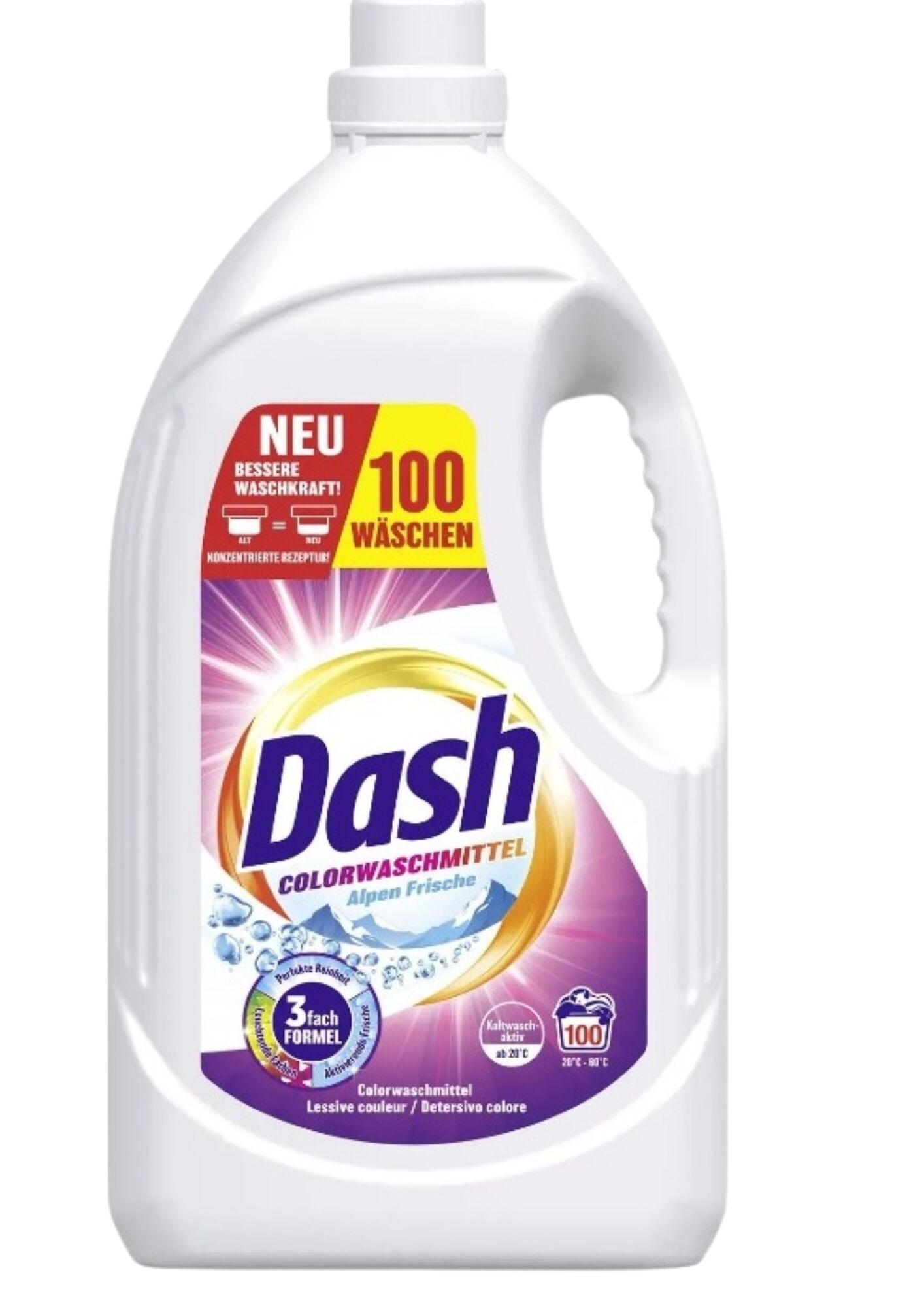 Жидкое средство для стирки для цветного белья DASH COLOR Frische 3 fash FORMEL 4,5 л, (100 стирок) 4012400504527