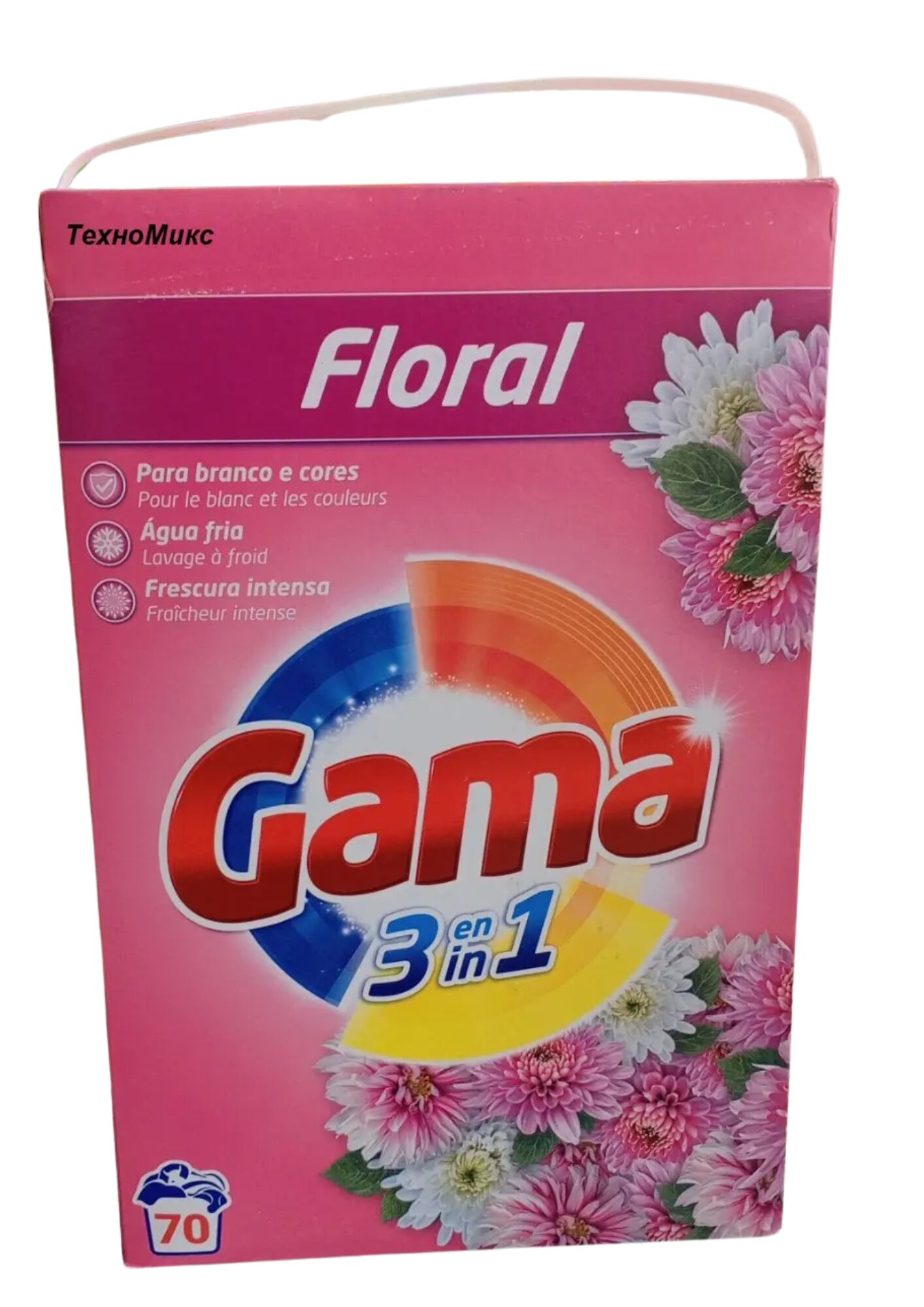 GAMA 3 в 1 FLORAL порошок для стирки универсальный, картон, 4,55 кг, (70 стирок)  8435495814122