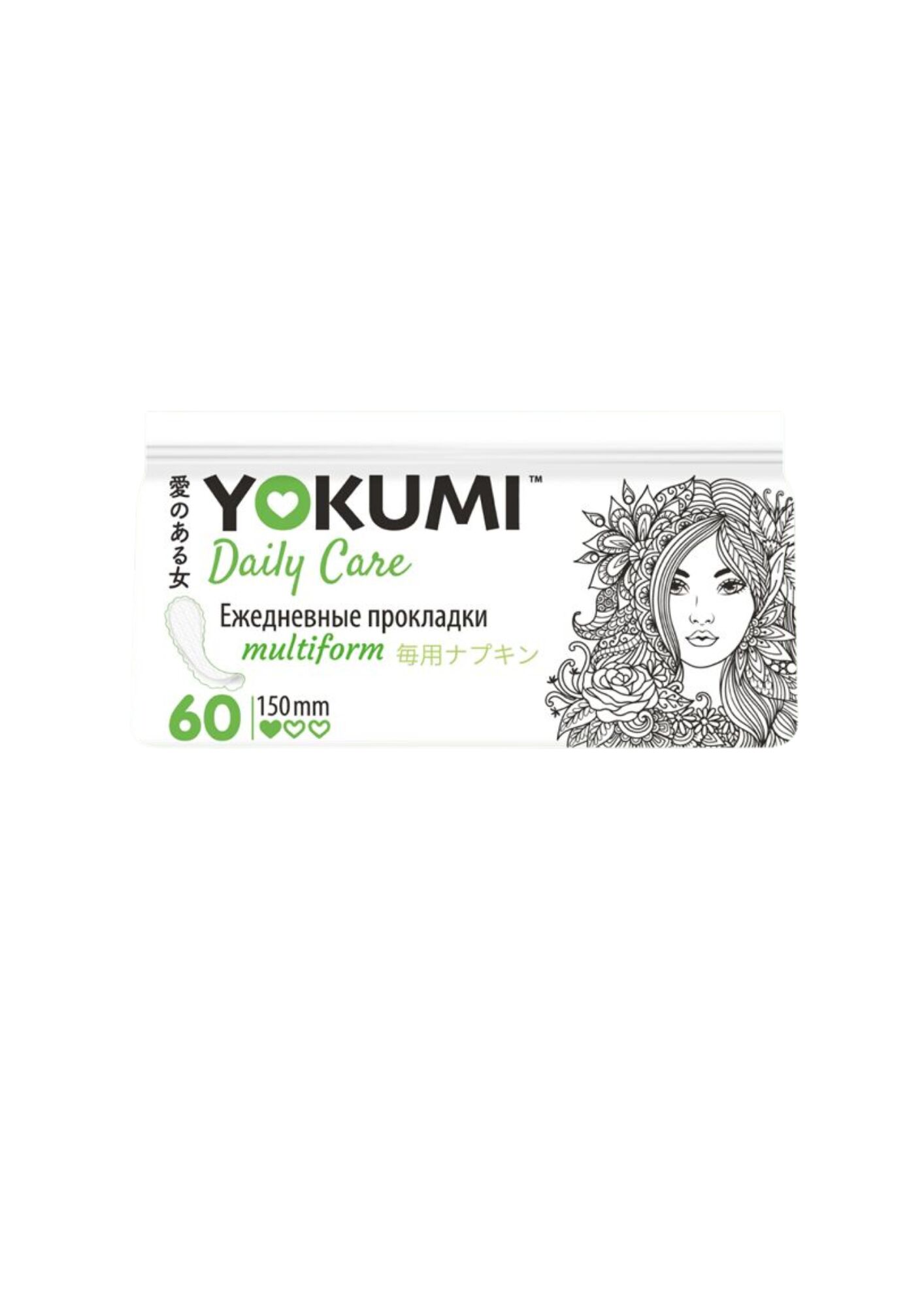 Прокладки женские ежедневные YOKUMI Daily care Multiform, 60 шт  4610195400811