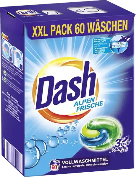 Dash Alpen Frische 3 fash FORMEL Капсулы для стирки 60шт (картонная упаковка)
