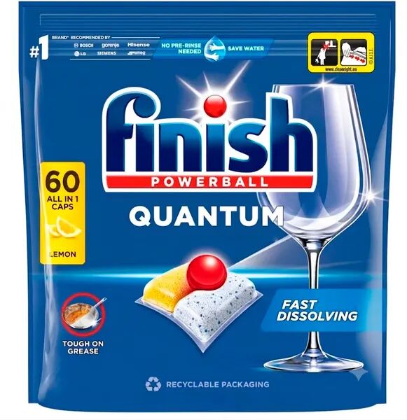 FINISH Powerball Quantum Lemon Таблетки для посудомоечных машин 60 шт 5908252004898