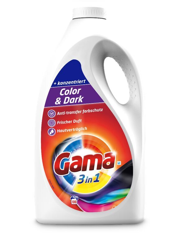Акция : GAMA COLOR & DARKS Гель для стирки цветного и темного белья 4,5 л (100 стирок)