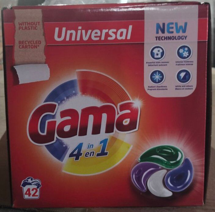 Капсулы универсальные для стирки белья GAMA 4 IN 1 SMART CHOICE 42шт*22г, 8435495848523